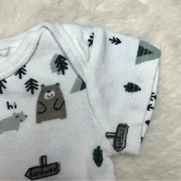 Gerber Onesie Diaper Shirt White Woodland Creatures  Size Neworn - Picture 14 of 16